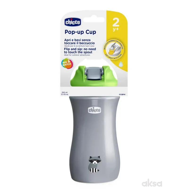 Chicco čaša sa mekanim piskom 350ml,24m+,zelena