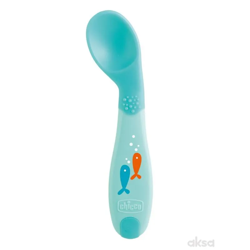 Chicco plastična kašičica pod uglom,dečaci