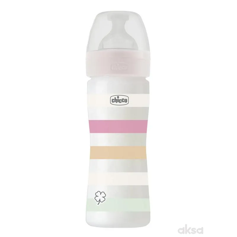 Chicco WB plastična flašica 250ml, silikon,dev.