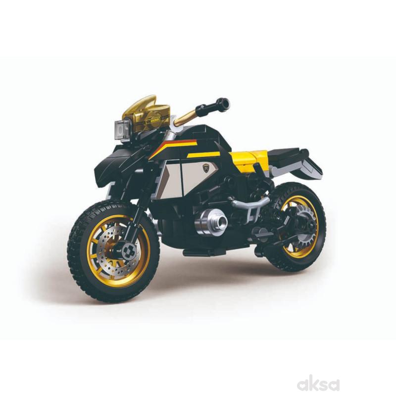 Sluban kocke, motor žuto crni 