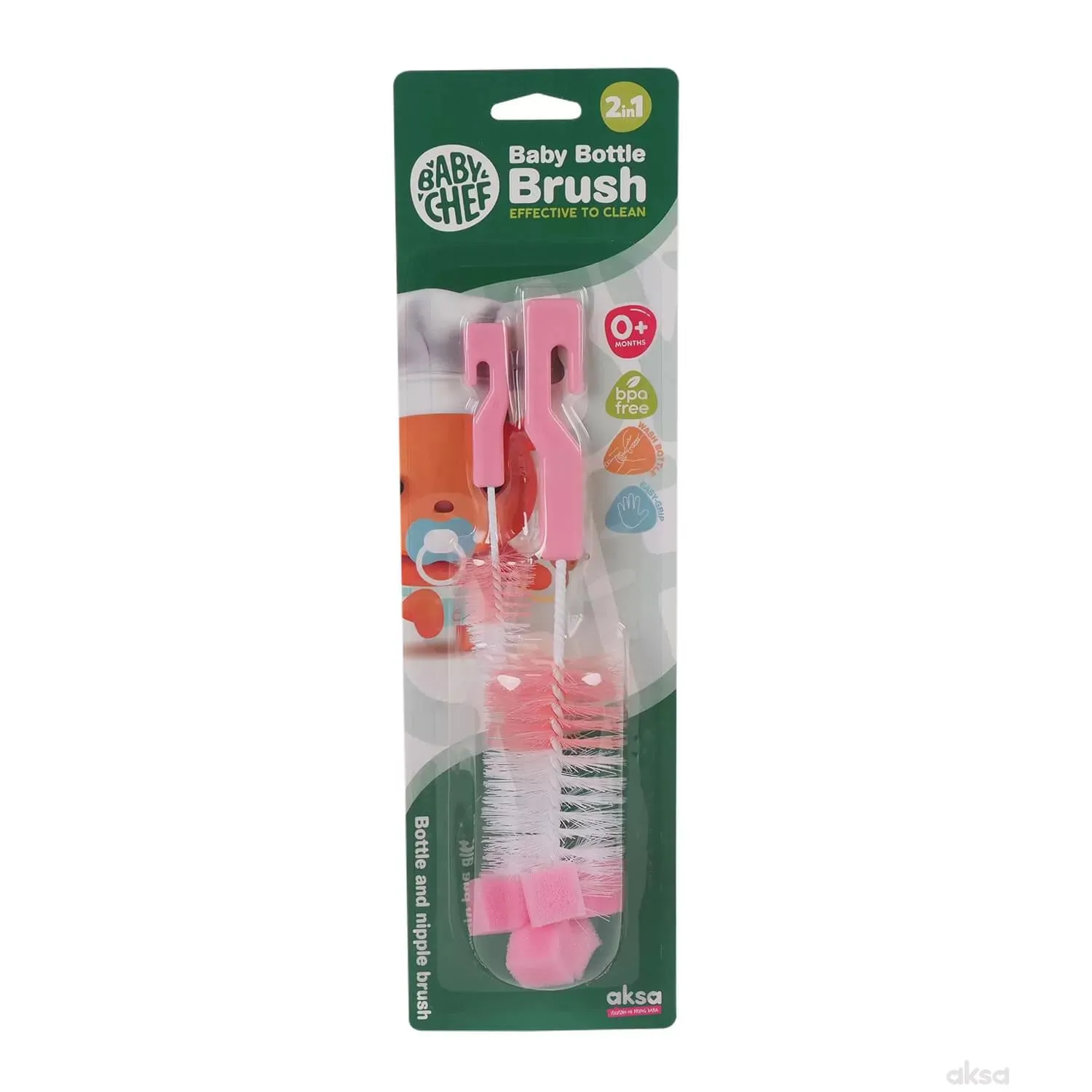 Baby Chef četka 2 u 1 roze