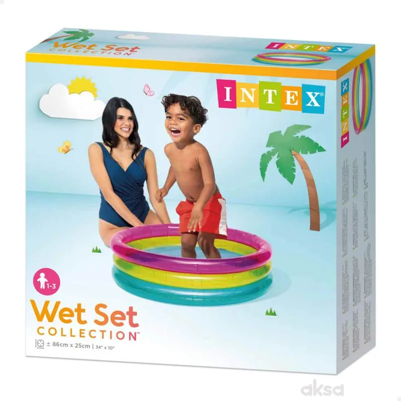 Intex dečiji bazen-tri prstena u bojama duge