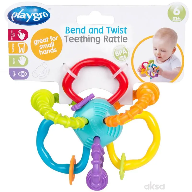 Playgro igračka zvečka-glodalica šarena