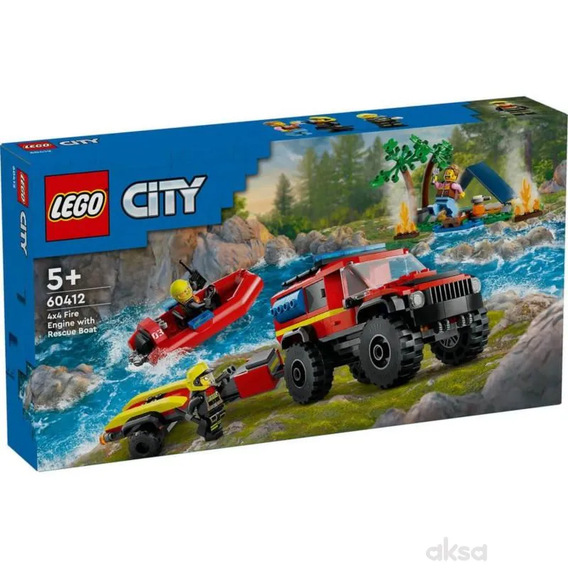 Lego Vatrogasno vozilo 4x4 sa spasilačkim čamcem 
