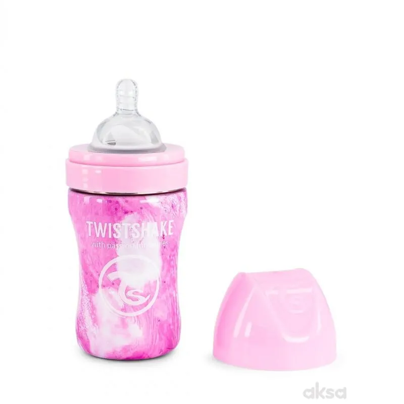 TS flasica anti-colic stainless marble pink 260ml 
