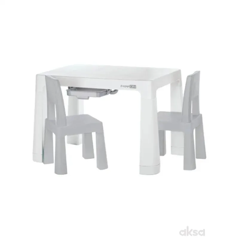 FreeON Plastični sto i stolice NEO bijelo/sivi