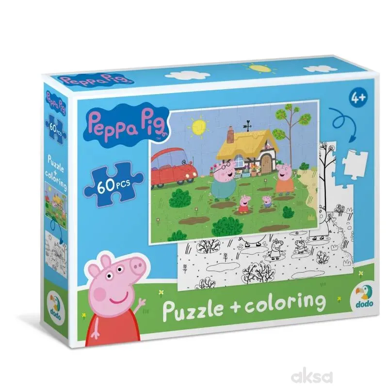 Dodo puzzle 2u1 Peppa prase, skakanje po baricama