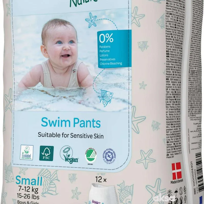 Bambo Nature gacice za kupanje S, 7-12 kg, 12kom