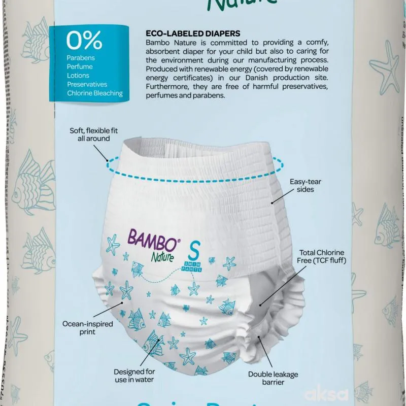 Bambo Nature gacice za kupanje S, 7-12 kg, 12kom