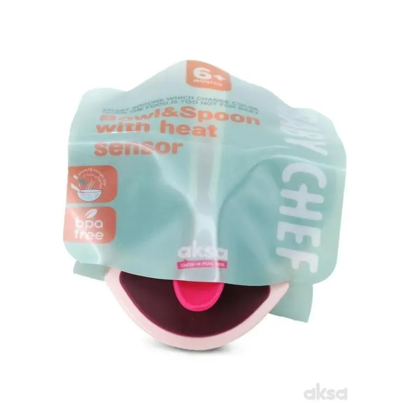 Baby Chef set činija i kašika roze