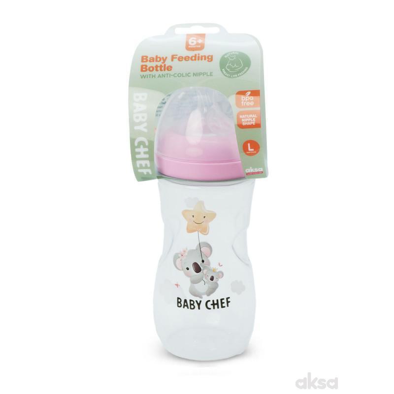 Baby Chef flašica plastična 330ml, roze 