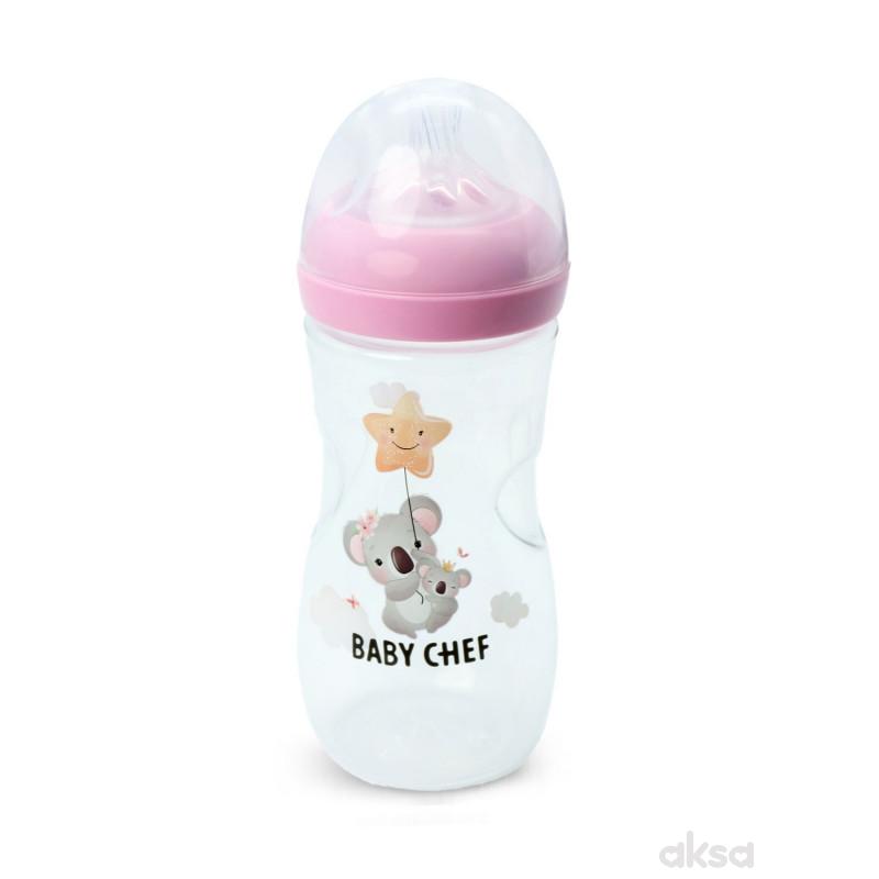 Baby Chef flašica plastična 330ml, roze 