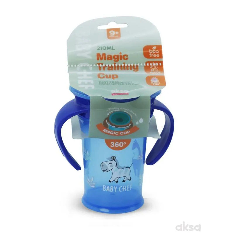Baby Chef no-spill čaša 360° 210ml, 9m+, plava