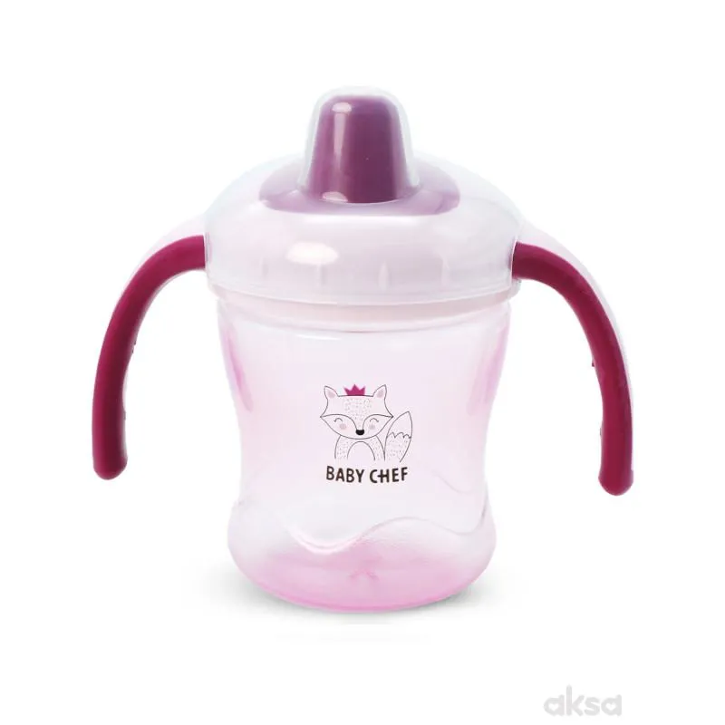 Baby Chef no-spill flašica 210ml, 6m+, roze