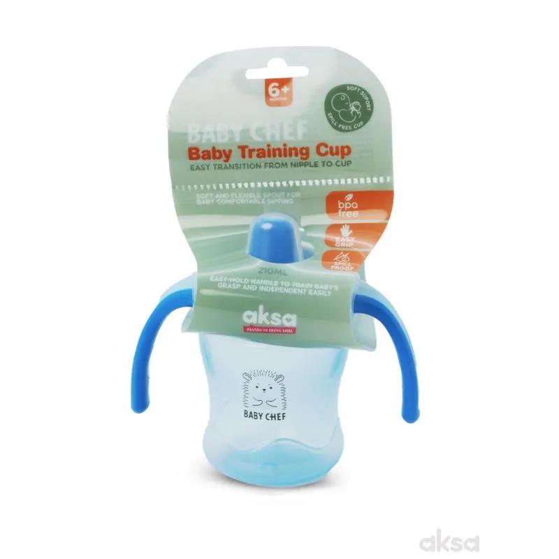 Baby Chef no-spill flašica 210ml, 6m+, plava