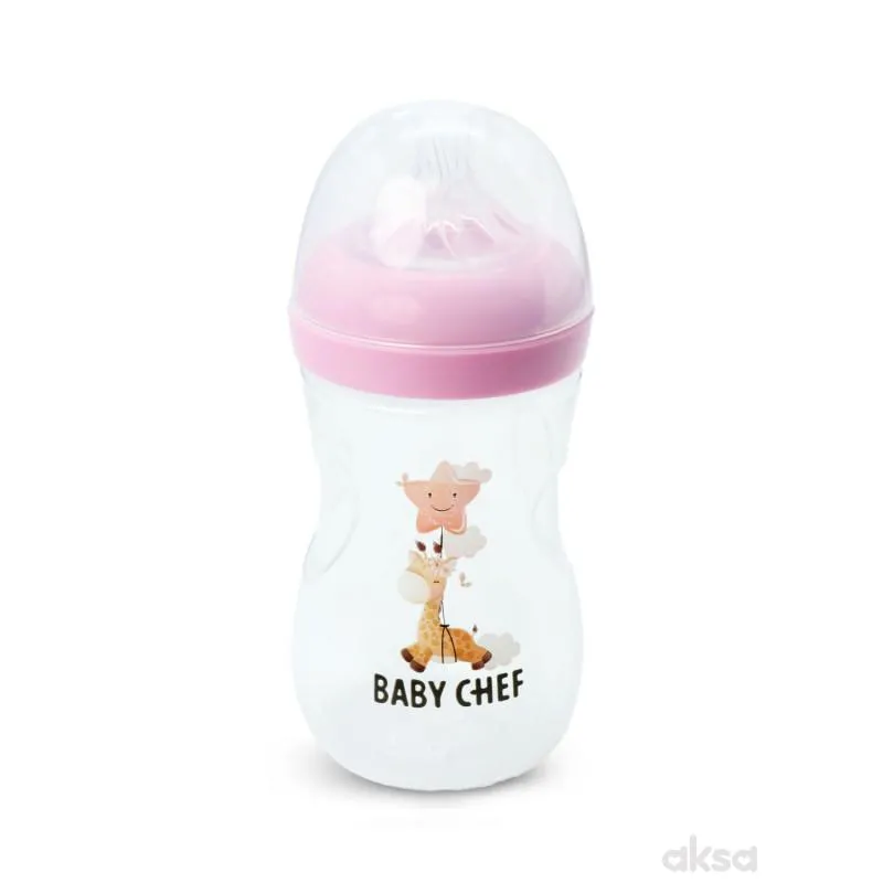 Baby Chef flašica plastična 240ml, roze