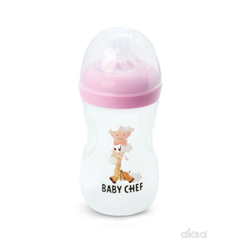 Baby Chef flašica plastična 240ml, roze 