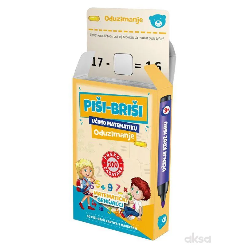Edukativne igre piši-briši+marker:Oduzimanje