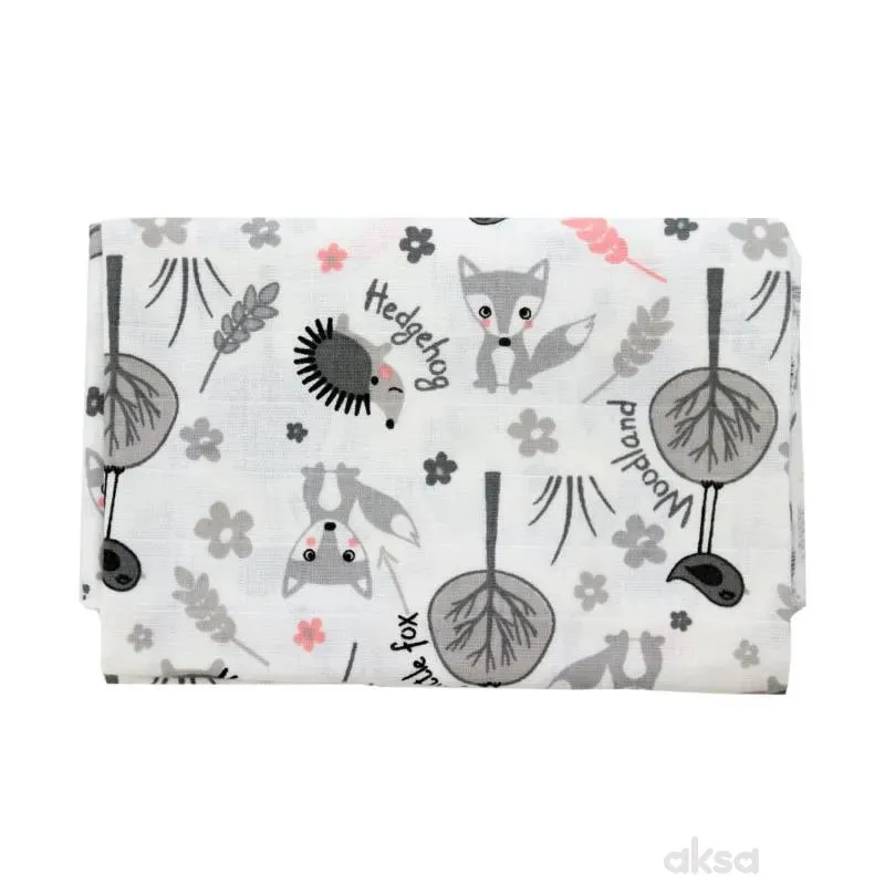 Lillo&Pippo muslin pelena 75x75cm, Šuma siva
