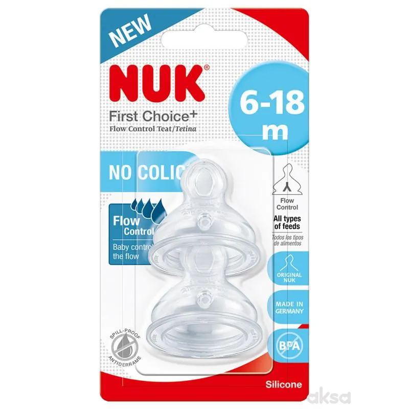 Nuk cucla FC+ za sve tipove hrane vel m 6-18m 2kom 