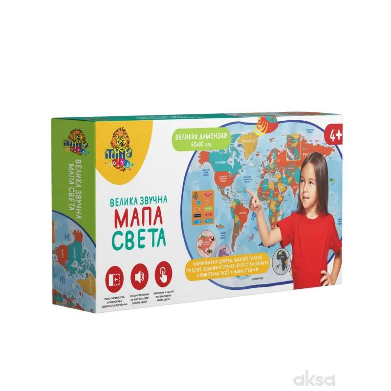 Milla Toys Velika zvučna mapa svijeta 60x100cm