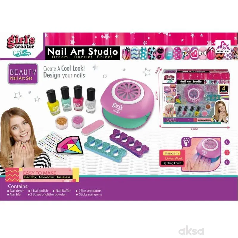 HK Mini igračka salon za dekoraciju noktiju 