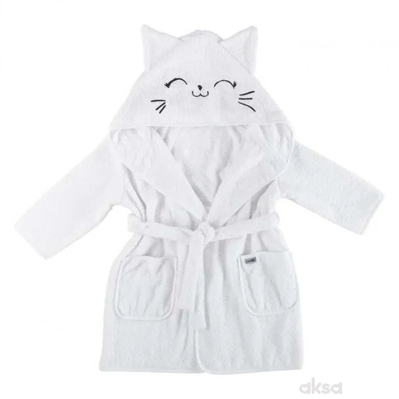 BUBA bademantil 104/110/116 white Kitty