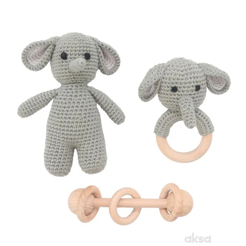 Cute&Cool poklon set za bebe slon 3 kom