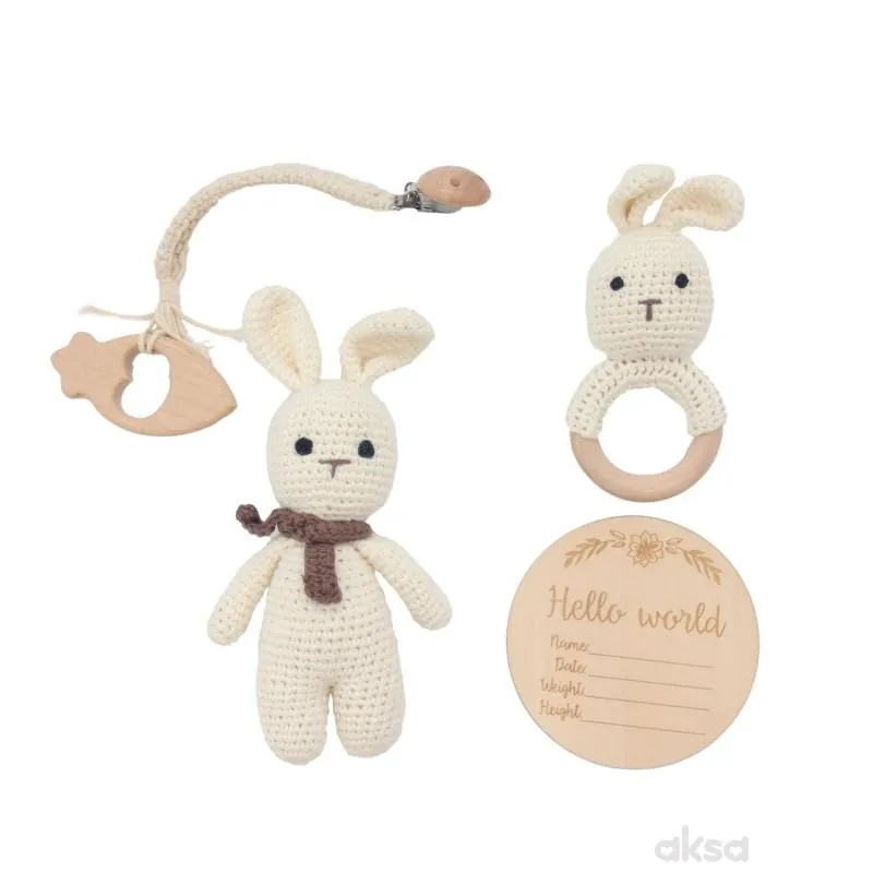 Cute&Cool poklon set za bebe beli zeka 3 kom