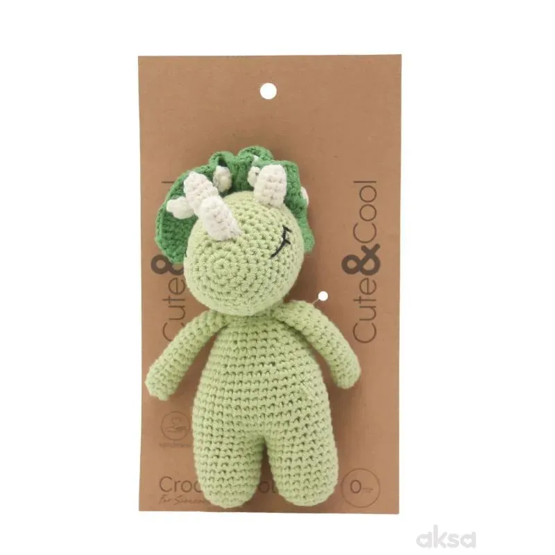 Cute&Cool pletena lutka 16cm dinosaurus