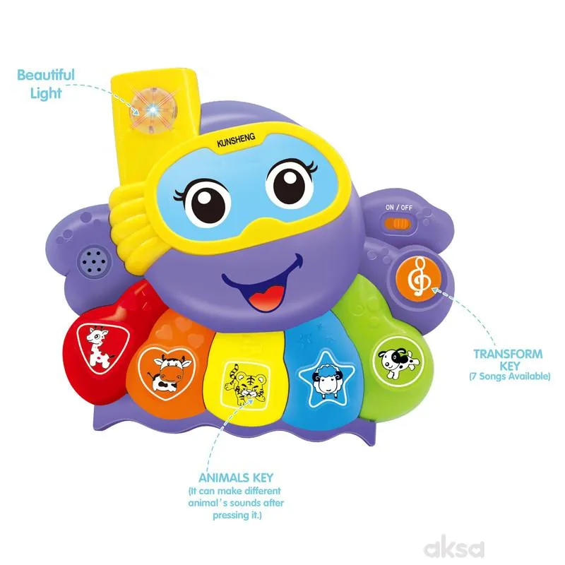 Cute&Cool muzička igračka, hobotnica 