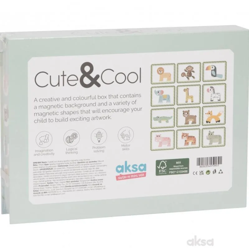 Cute&Cool drvena igračka magnetna kutija životinje