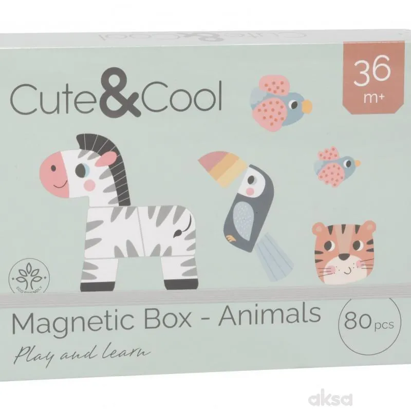 Cute&Cool drvena igračka magnetna kutija životinje