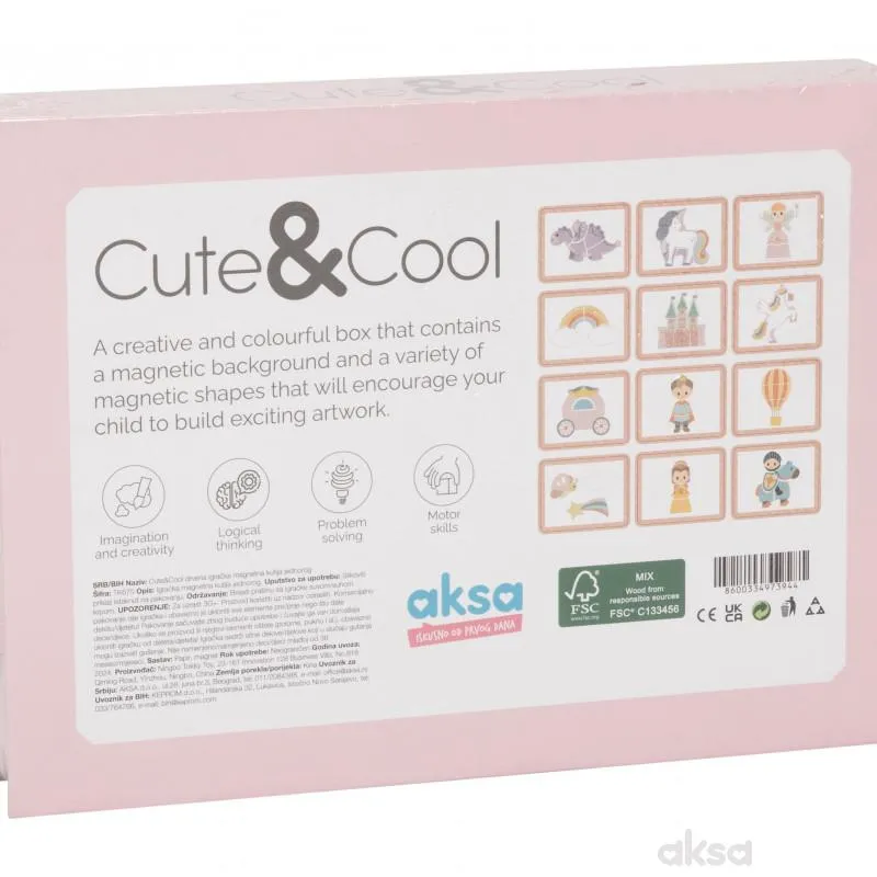Cute&Cool drvena igračka magnetna kutija jednorog