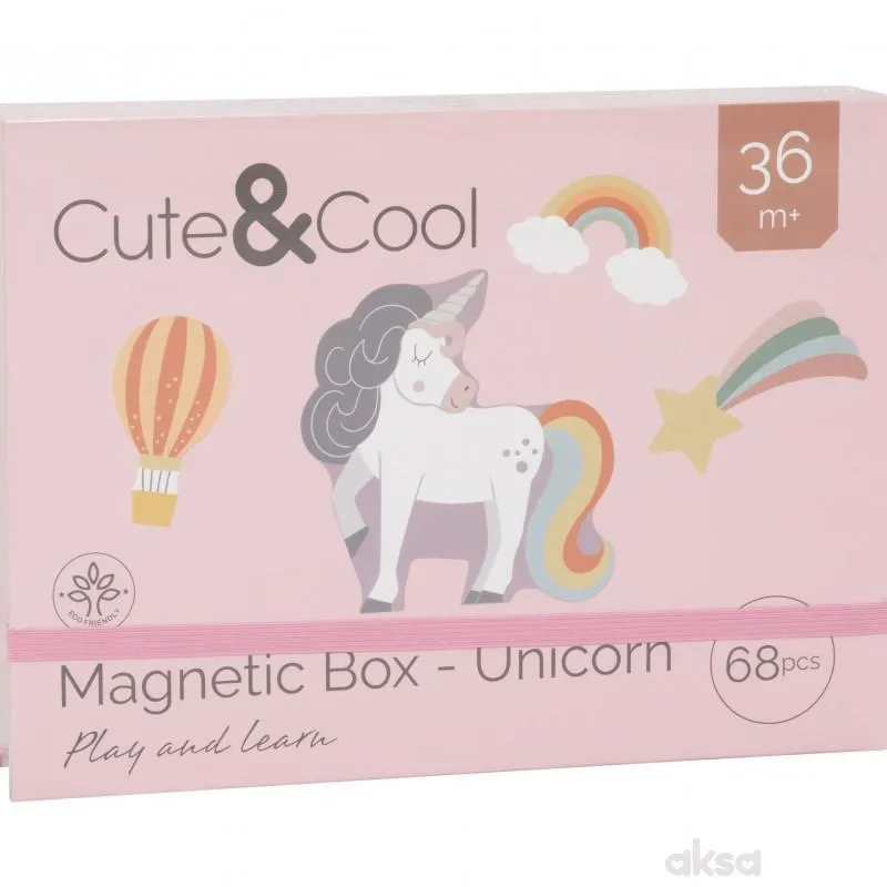 Cute&Cool drvena igračka magnetna kutija jednorog