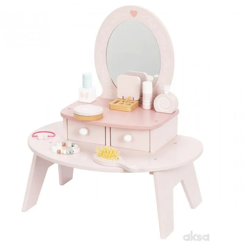 Cute&Cool drvena igračka make-up sto sa dodacima