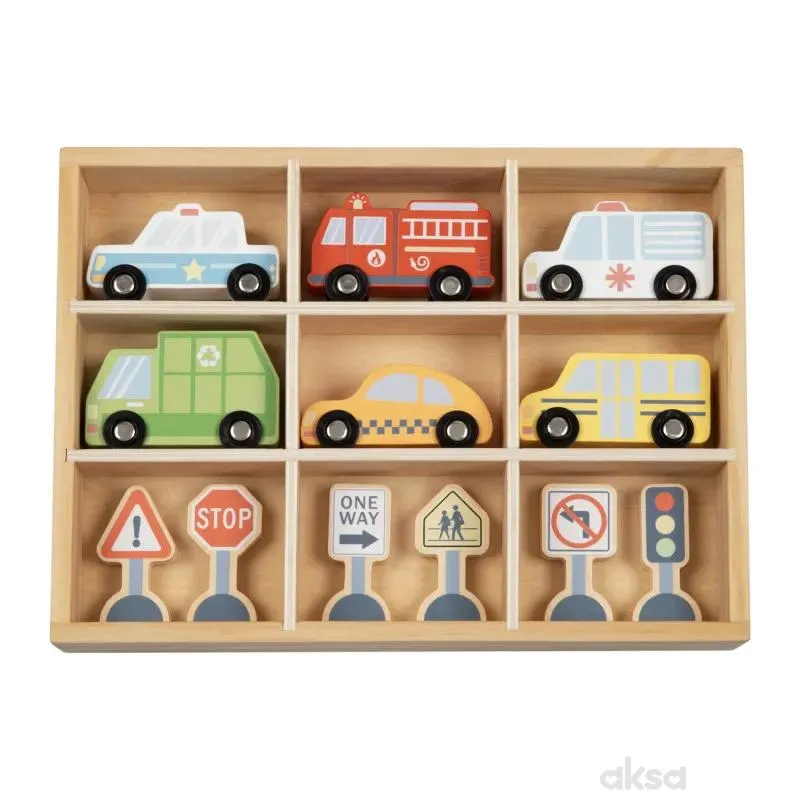 Cute&Cool drvena igračka saobraćajni set