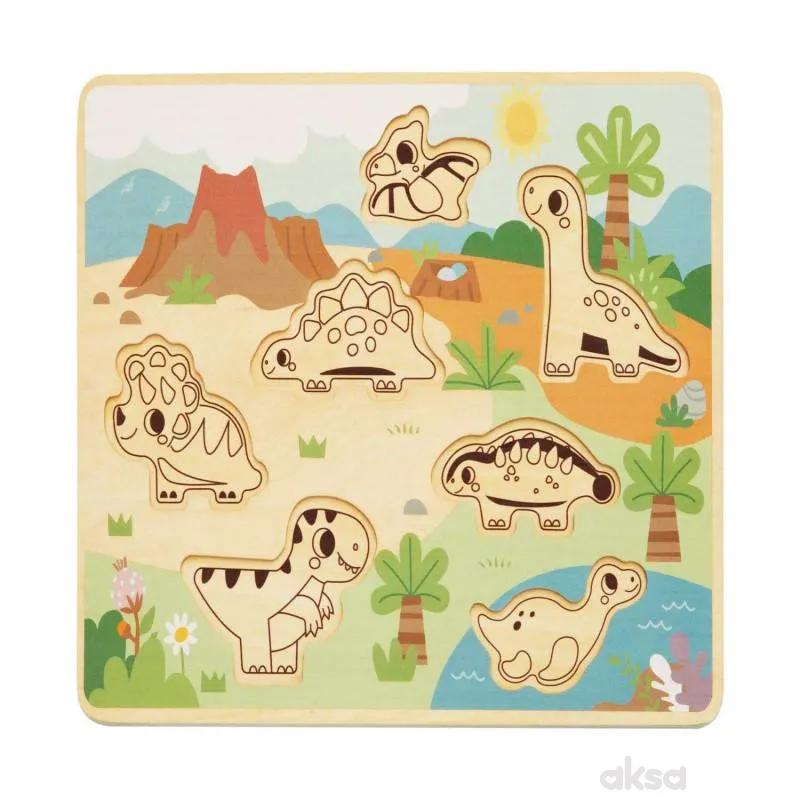 Cute&Cool drvena igračka umetaljka dinosaurus 