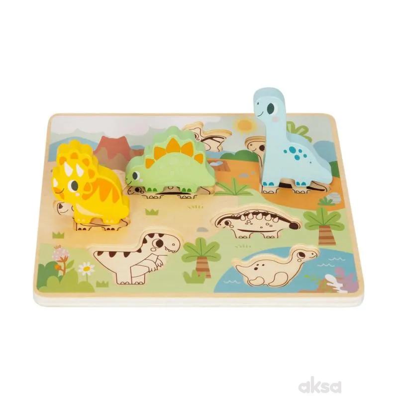 Cute&Cool drvena igračka umetaljka dinosaurus 