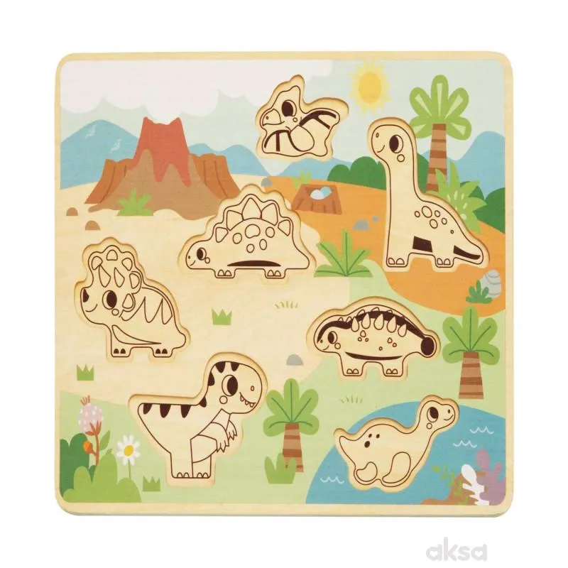 Cute&Cool drvena igračka umetaljka dinosaurus