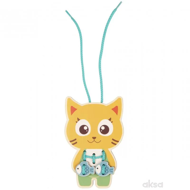 Cute&Cool drvena igračka pertlanja 5 životinja