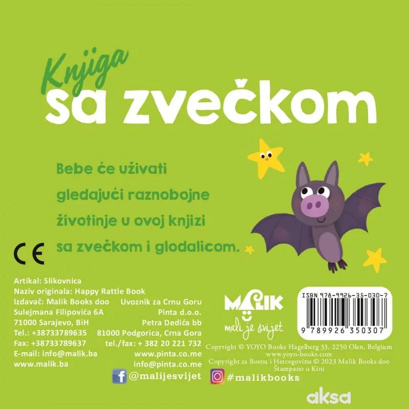 Malik knjiga sa zvečkom - boje