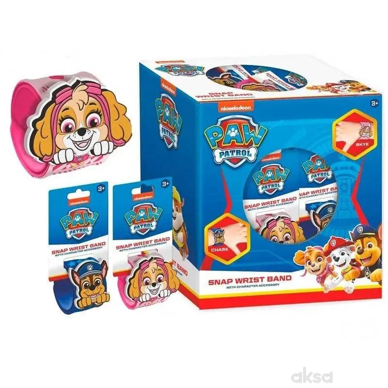 Paw Patrol silicone snap band 2 asst in cdu 