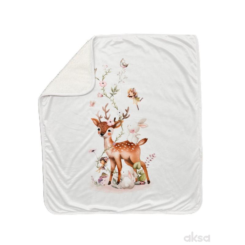 Baby Textil prekrivač sa krznom Bambi, 80x90cm 