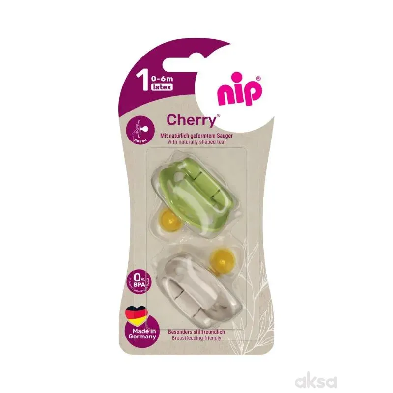 Nip laža višnjica, kaučuk, 0-6m, 2 kom, mix