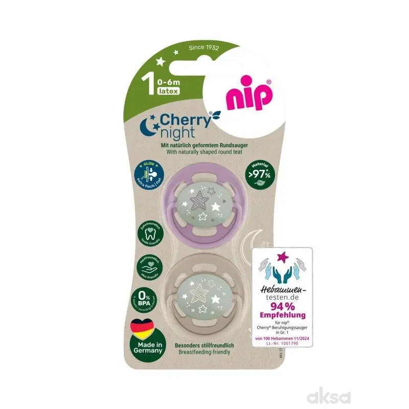 Nip laža Green višnjica noćna,kaučuk,0-6m,2kom,mix