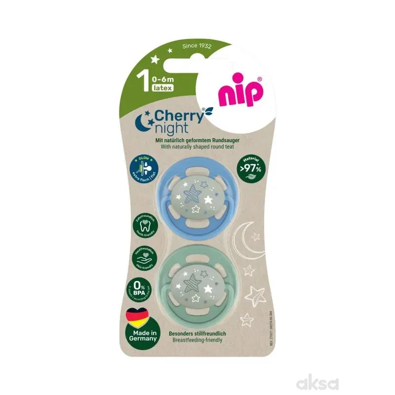 Nip laža Green višnjica noćna,kaučuk,0-6m,2kom,mix