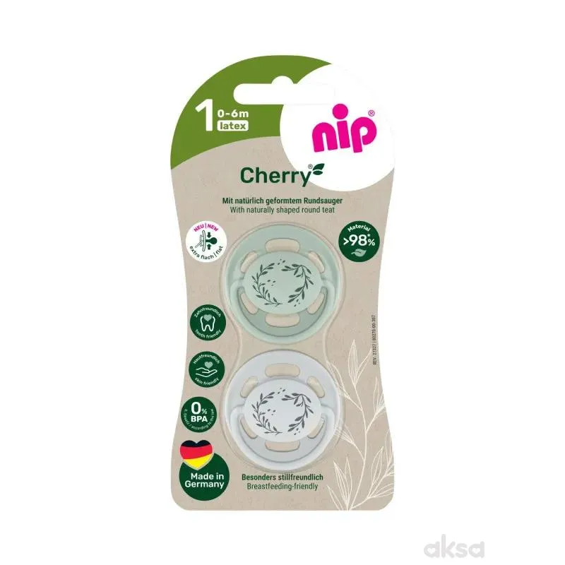 Nip laža Green višnjica, kaučuk, 0-6m, 2 kom