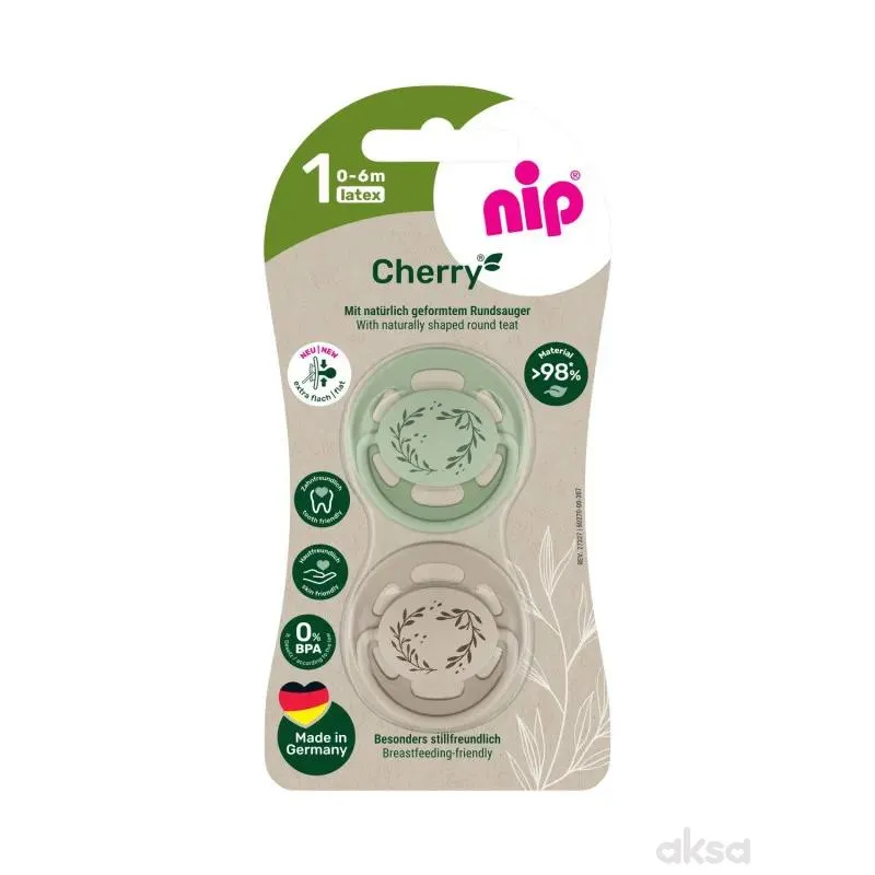 Nip laža Green višnjica, kaučuk, 0-6m, 2 kom