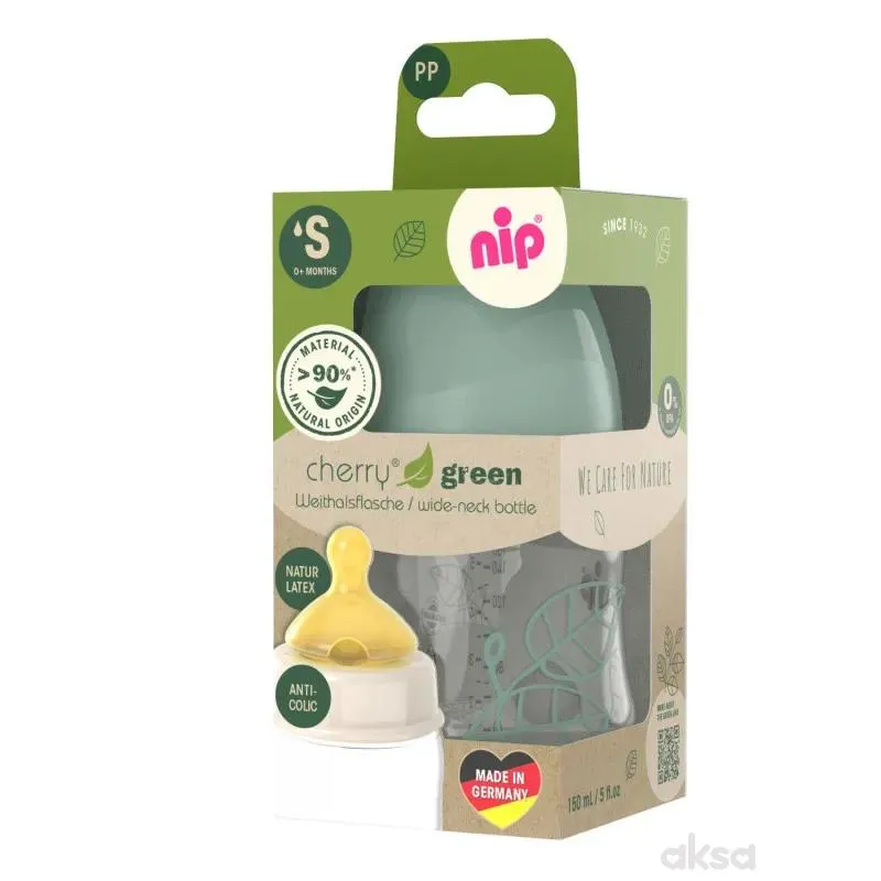 Nip Green PP flašica zelena 120ml 0m+,S protok